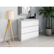 Комод Т-214  Колір корпусу Бетон, Колір фасадів Білий